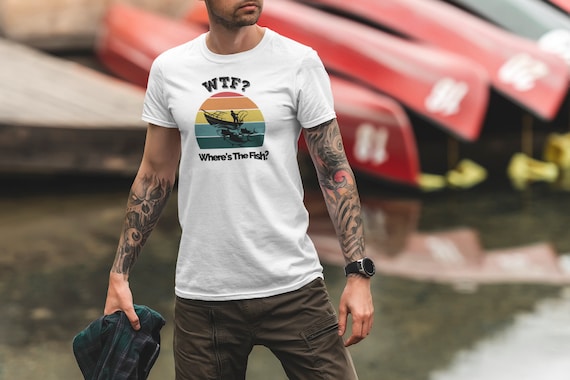 Fishing Tshirt for Men Funny Fish Shirt/ WTF Wheres the Fish Gone