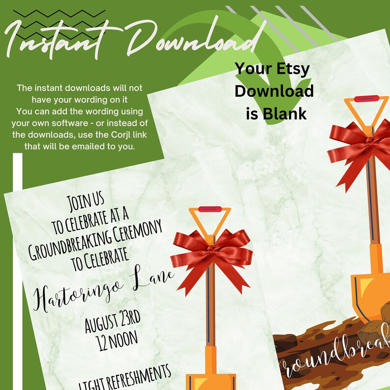 Groundbreaking Ceremony Invitation Flyer Instant Download Editable on