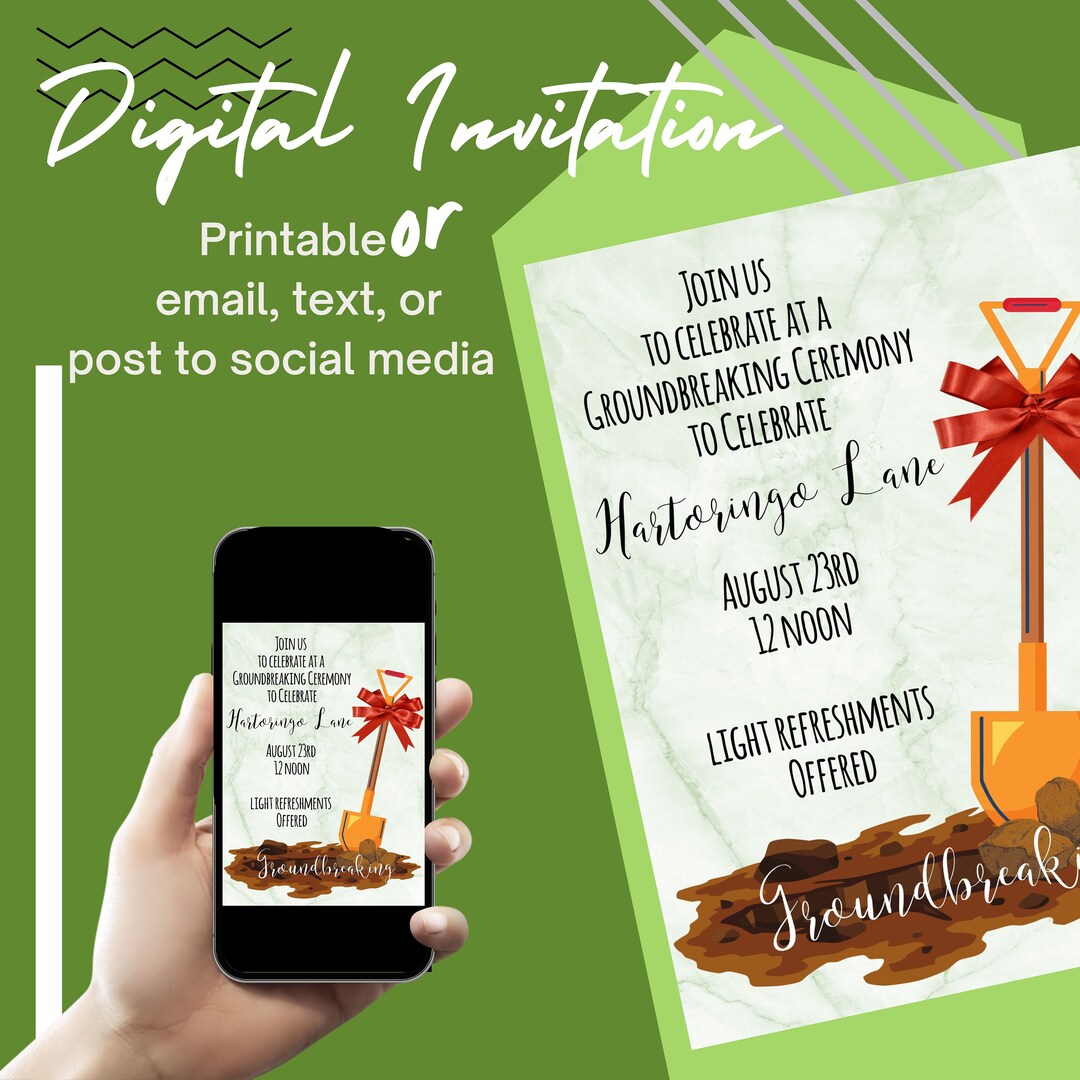 Groundbreaking Ceremony Invitation Flyer Instant Download Editable on