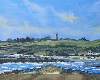 Pintura Hayle Estuary Winter Sun, feita sob encomenda. Prazo de entrega de 21 dias, incluindo entrega. Por Lindsey Keates, artista da Cornualha, Realismo Contemporâneo.