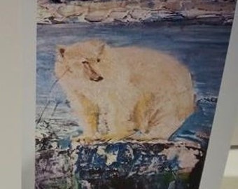 Polar Bear - Art Greetings Cards by Cornish Artist, Lindsey Keates