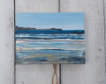 Moody Day Hayle para St Ives.Paisagem de praia pelo artista da Cornualha Lindsey Keates Realismo contemporâneo