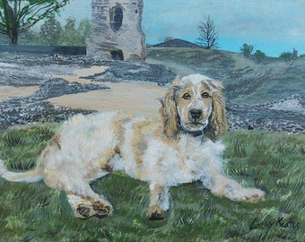 Retratos de animais de estimação disponíveis, em vários preços e tamanhos, pelo artista da Cornualha Lindsey Keates Contemporary Realism.