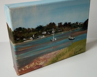 Devoran Quay Fine Art Landscape Painting  made to order by Cornish Artist Lindsey Keates