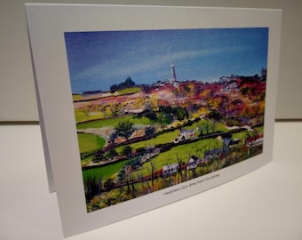 Cornish Heather at Carn Brea - Art greetings cards by Cornish Artist, Lindsey Keates