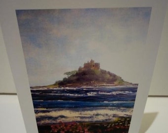 St Michaels Mount - Art greetings cards by Cornish Artist, Lindsey Keates