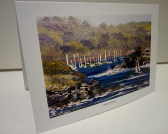 Fowey Harbour, Cornwall - Art greetings cards by Cornish Artist, Lindsey Keates