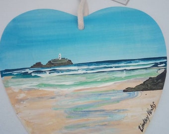Summers Day Godrevy Lighthouse by Cornish Artist Lindsey Keates Contemporary Realism
