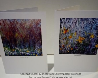Deluge Spring - Art Greetings Cards by Cornish Artist, Lindsey Keates