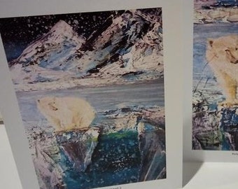 Polar Bear - Art Greetings Cards by Cornish Artist, Lindsey Keates