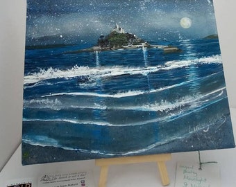 St Michael's, pintura do céu noturno feita sob encomenda, vários tamanhos pelo artista da Cornualha Lindsey Keates Realismo Contemporâneo. Consultas bem-vindas