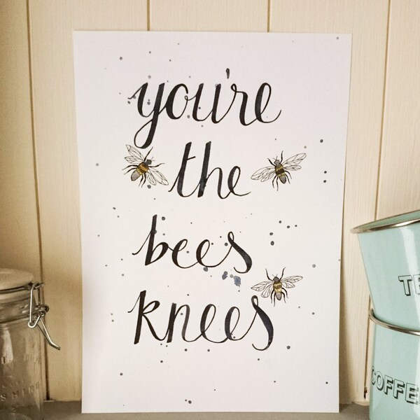 Watercolor Painting, Original Watercolor, Watercolour Quote, Bee Art, Inspirational Quote, Bee Illustration, Bee Drawing, Original Art