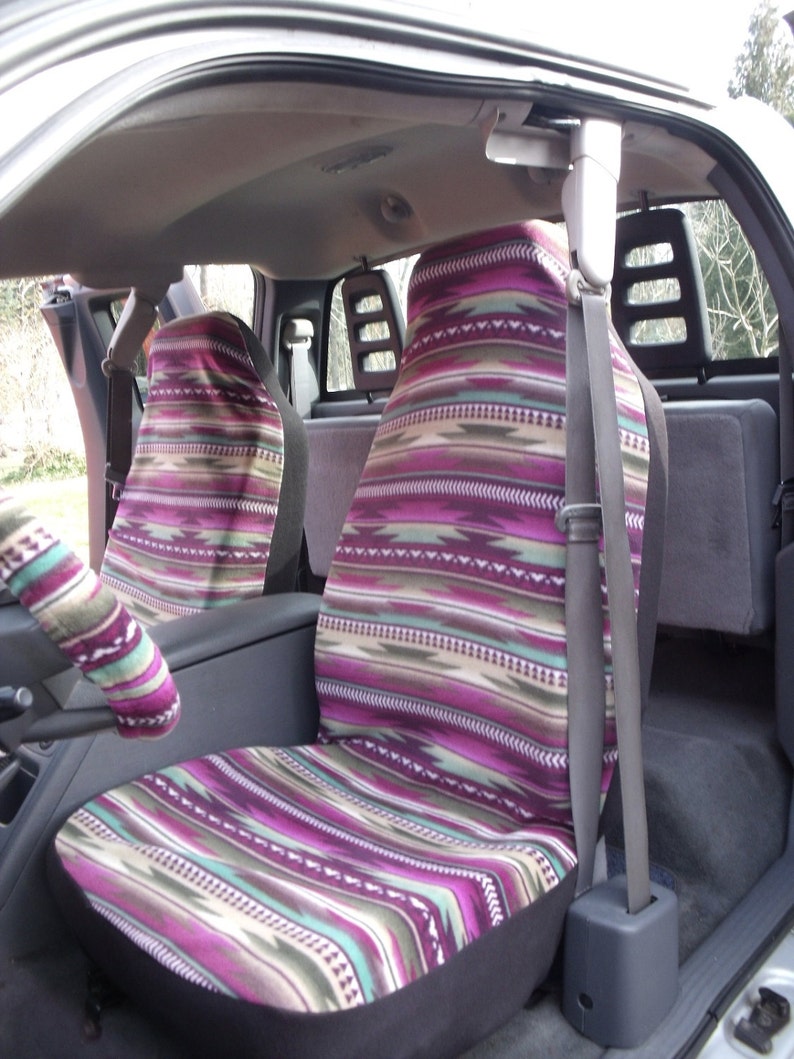 1 Set Of Southwest Purple Stripe Print Car Seat Covers Custom Made No Steerling Co