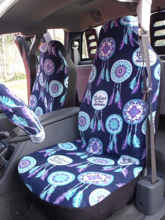 1 Set Of Dream Catcher Print Seat Cover And Steering Wheel Custom Made