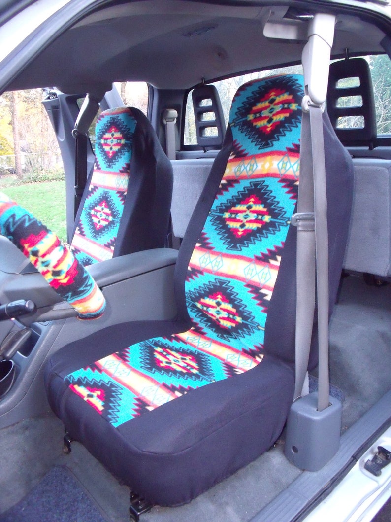 1 Set Of Tribal Print Seat Cover And Steering Wheel Custom Made
