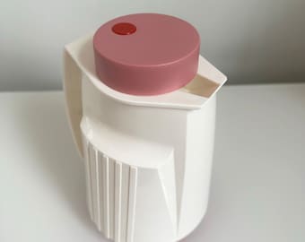 Vintage Carafe King Thermos White Pink 1980s West Germany