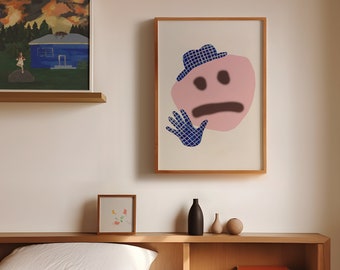 Sad Guy Eggplant Wall Art Poster