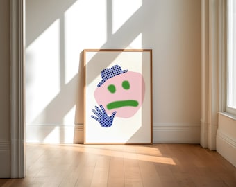 Sad Guy Green Wall Art Poster