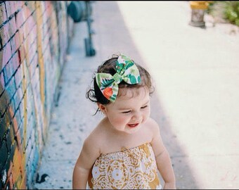 Cactus Handmade Fabric Hair Clip or Headband Bows