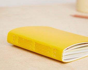 Assorted Paper Notebook | Small Yellow Mixed Paper Notebook | Handsewn
