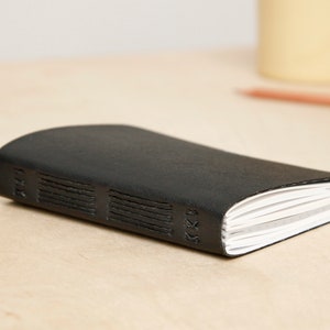 Assorted Paper Notebook Large Black Mixed Paper Journal Handsewn Small 5.5 x 4.25 inches