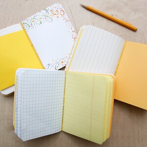 Assorted Paper Notebook Small Yellow Mixed Paper Notebook Handsewn image 5