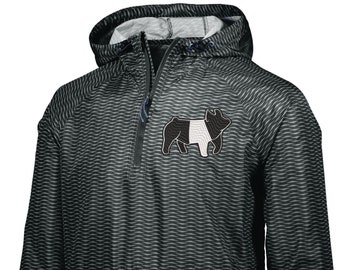 Holloway Range Pack Jacket with Embroidered Pig/ Windbreaker with Pig