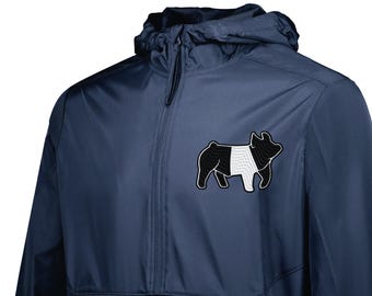 Holloway Pack Jacket with Embroidered Pig/ Windbreaker with Pig