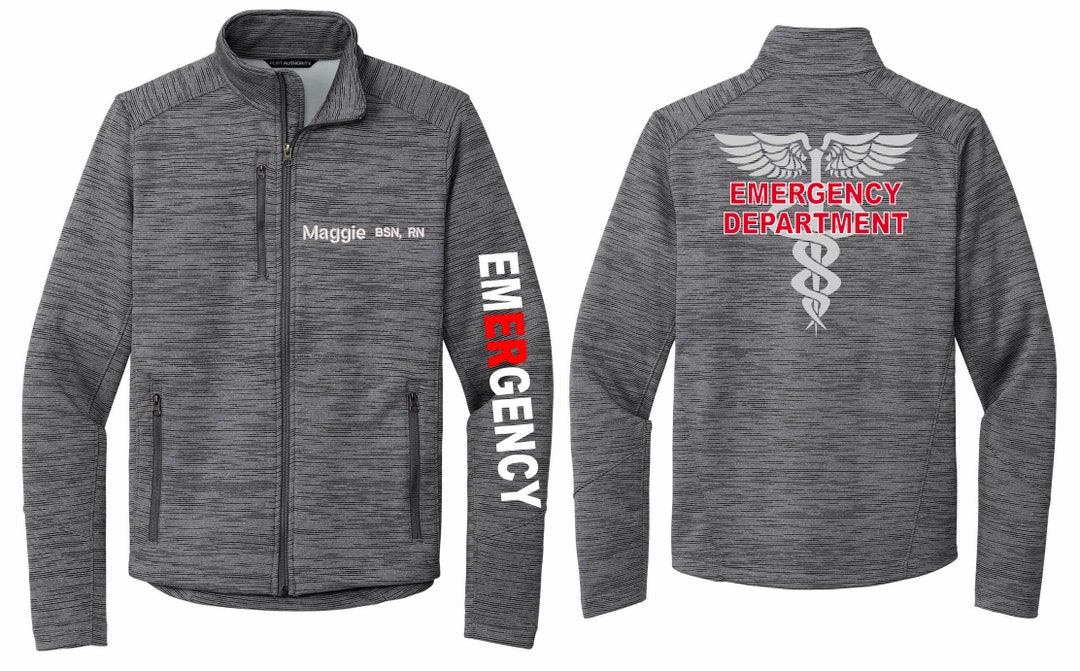 Men ER Full Zip Jacket/ Digi Stripe Nurses Jacket/ Emergency Room