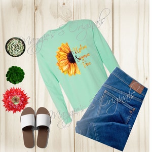 Alpha Sigma Tau Long Sleeve Shirt/Alpha Sigma Tau Sorority/Bid Day Shirt/Sorority Item/Sunflower Shirt/Alpha Sigma Tau Long Sleeve Sunflower