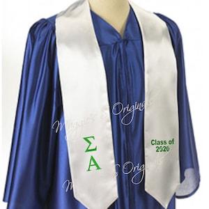 Sigma Alpha  Embroidered Graduation Stole/ Sorority Stole/Sigma Alpha Stole/ Sorority Stole/ Sorority Graduation sash/Sorority Gift/