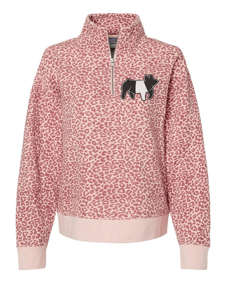 Quarter Zip Leopard Print W/pig / MV Sport Quarter Zip Crewneck/show