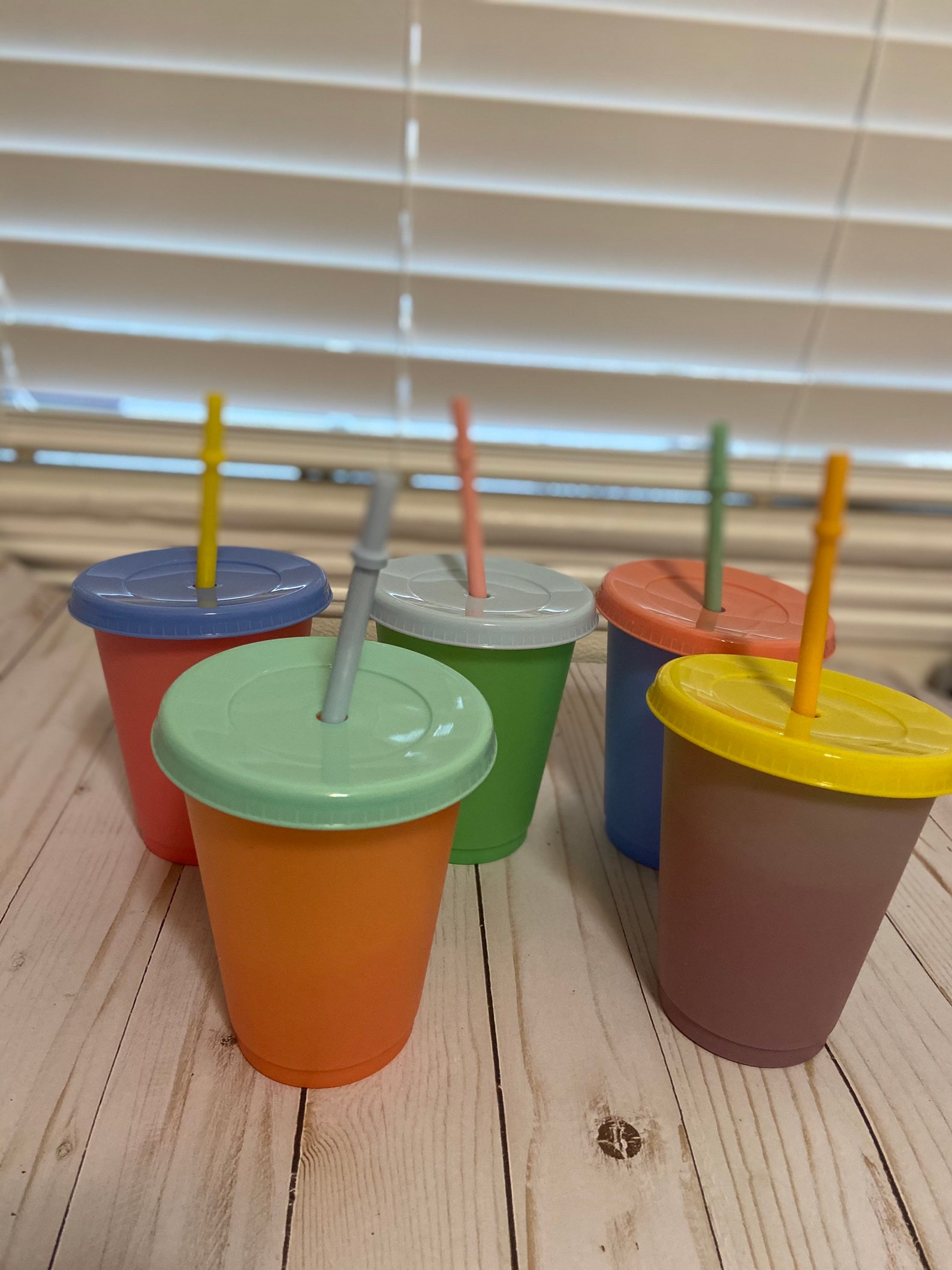 5 Count of Kids Color Changing Cold Cups 16oz Tumblers Etsy
