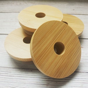 Sample pack 2 qty bamboo lids for beer cans or soda cans 16oz or 20oz Libby bulk
