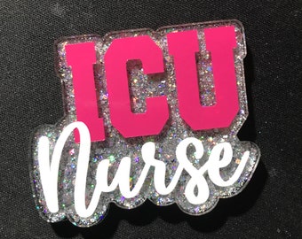 ICU nurse badge reel, ICU badge reel, nurse badge reel, badge reel, retractable badge reel, ID badge reel, badge holder, badge buddy