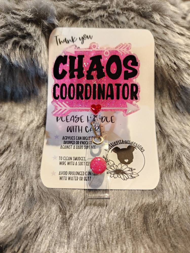 Chaos Coordinator Badge Reel, Funny Nursing ID Badge for Charge Nurses, Boss Gift Funny, Daycare Worker Gift, or Nurse Badge Reel