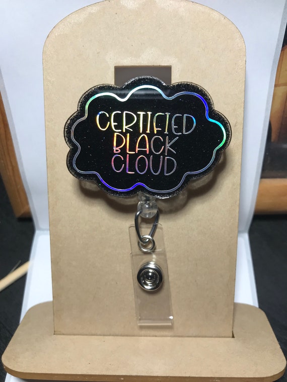 Black Cloud Badge Reel, Badge Reel Nurse, Badge Reel Custom, Badge Reel  Personalized, Badge Reel Glitter, Badge Reel RN