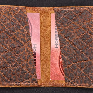 Brown Elephant Print Cowhide Card Case