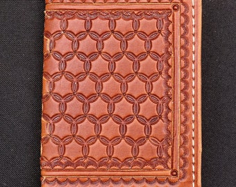Stamped Leather 4 Pocket Card Case ~ Hand Tooled Minimalistic Leather Wallet ~ Business Card Case ~ Credit Card Holder