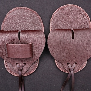 Handmade Maroon Leather Cinch Buckle Guard: D Style Buckle Cover