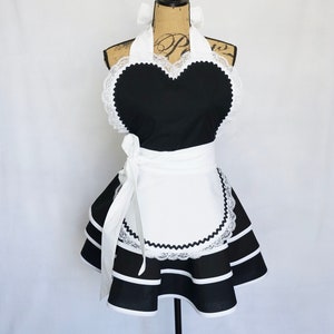 Retro Style Apron French Maid Theme Vintage Style Full Size Apron Dress Up Made To Order