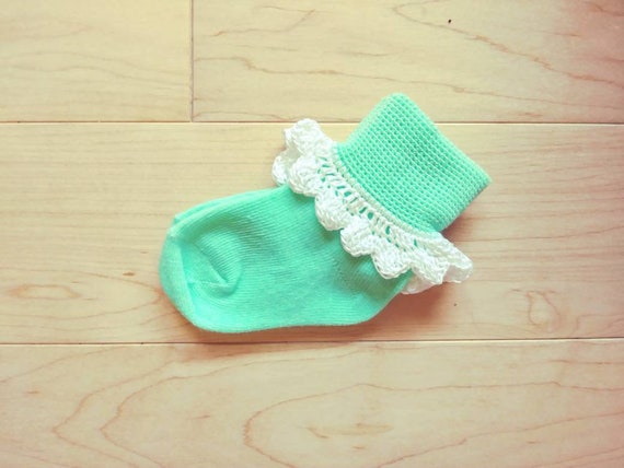 mint green baby socks
