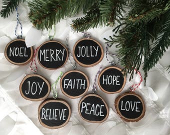 Wood Slice Christmas Ornaments