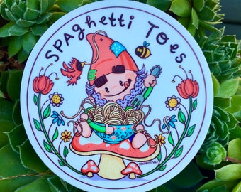 Spaghetti Gnome 3” sticker by Spaghetti Toes