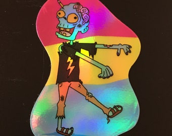 Zombie Holograph 3-Inch Viny Stickers by Spaghetti Toes