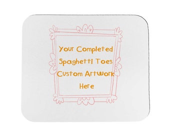 Individuelles Kunstwerk auf einem Mousepad, Spaghetti Toes Custom Art auf einem 1/8 Mousepad