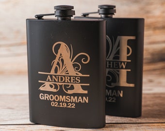 Custom Groomsman Flask, Custom Best Man Flask, Personalized Groomsman Flask, Personalized Best Man Flask, Groomsmen Gift