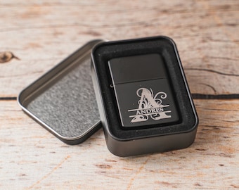 Groomsman  Lighter, Personalized Black Lighter, Custom Lighter, Groomsmen Gift, Engraved Lighter, Cigar Lighter