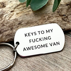 Funny Gift for Van driver - Personalised Keychain for Campervan - Unique Vanlife Gift  -Keyring for builder, Plumber, Electrician, Plasterer