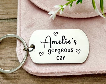 Keyring for Daughter new car- Grandaughter Just passed driving Test Personalised Gift for New Driver - Keyring for First Car- Cute car gift